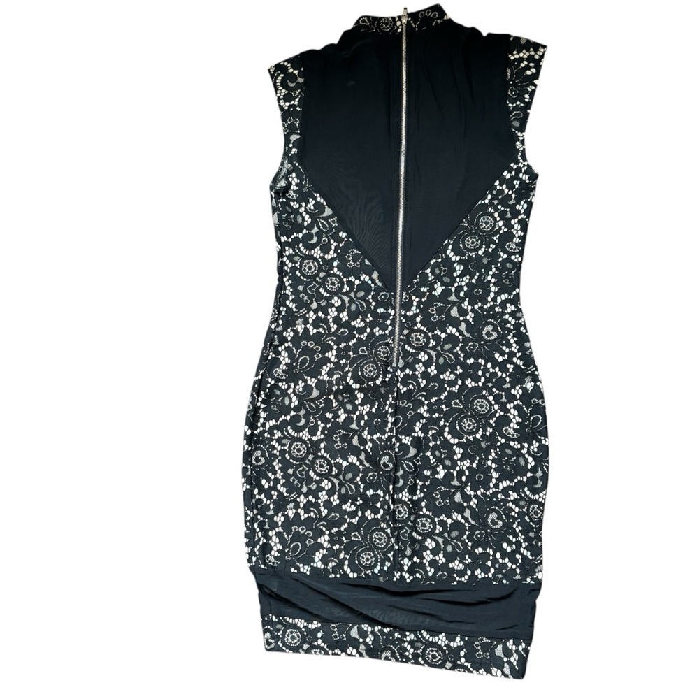 Privy Black Lace Dress with Zip up Back Size Medium - Picture 2 of 7